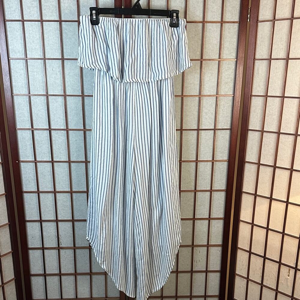 Japna Blue and White Striped Jumpsuit